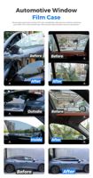 Film pour vitres de voiture PET, protection UV 99%, isolation thermique, auto-adhésif, protection de la vie privée pour voiture