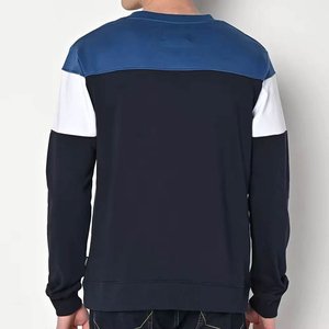 Sweat-shirt à col rond pour homme, coloris bleu marine, blanc et gris anthracite, à manches longues, décontracté, style streetwear - Product Image 2