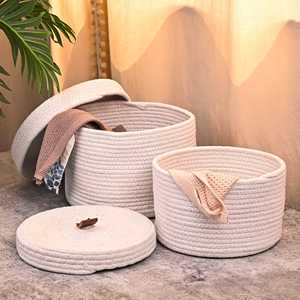 Natural Fiber Jute <b>Storage</b> Bins – Strong Eco Friendly Organizer <b>Basket</b> for Clothes, Toys and Household <b>Storage</b> - Product Image 1