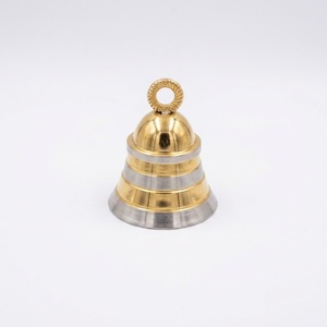 Heavy Duty Gold-Plated <b>Brass</b> Handcrafted Hand <b>Bell</b> Intricate Garuda Handle Auspicious Sounding Temple Ghanti for Daily Worship - Product Image 2