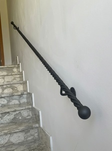 Cast Iron Twisted Rope Stair Handrail Wall Mounted Industrial Style Rust Resistant For Staircase - Product Image 6