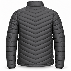 <b>Mens</b> Winter Quilted <b>Jacket</b> Custom Logo Puffer Coat Stand Collar Full Zip Padded Sleeves Zip Pockets Outdoor Casual Travel <b>Jacket</b> - Product Image 3