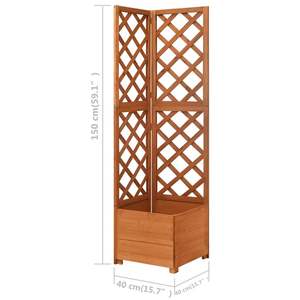 Jardinière triangulaire moyenne en bois de sapin massif, aspect naturel - pour pots de fleurs et jardinières - Product Image 6
