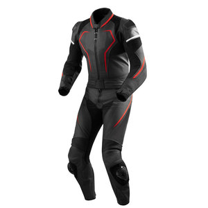 Combinaison de course moto unisexe à manches longues pour adultes, gris et noir, en spandex, qualité supérieure, coupe-vent, toutes saisons, genouillères ajustables - Product Image 2