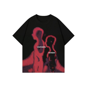 T-shirts graphiques surdimensionnés pour hommes, col rond, manches courtes, style streetwear vintage - Product Image 1