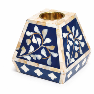 Brûleur d'encens élégant en marbre avec incrustation d'os, porte-bakhoor pour la méditation, la prière et la décoration religieuse - Product Image 1