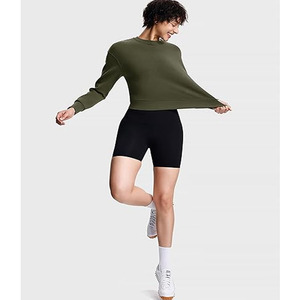 Sudadera de Mujer de Invierno, Nuevo Diseño Ecológico, de Forro Polar, Poliéster/Algodón, Informal, Holgada, Cuello Redondo, con Logotipo Frontal, Lisa - Product Image 5