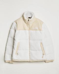 Veste d'hiver décontractée unisexe en duvet blanc avec broderie sherpa sur le devant, coupe-vent, coupe régulière, fermeture éclair - Product Image 1