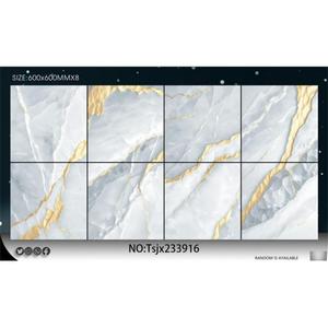 <span class=keywords><strong>Carrelage</strong></span> en céramique haute densité aspect marbre poli avec ligne dorée, fabriqué en Chine, pour sols intérieurs d'appartements, bureaux et halls. - Product Image 2