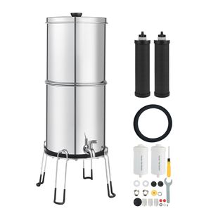 Système de filtration d'eau par gravité en acier inoxydable 304 pour comptoir, 2,25G, réduit le plomb jusqu'à 99% - Product Image 1