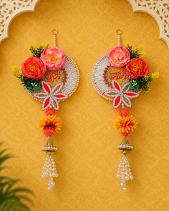 Décoration murale/portable tendance et écologique en forme de lotus Shubh Labh, faite à la main, pour Diwali, Puja, décoration intérieure, cadeau de remerciement pour les invités - Product Image 4