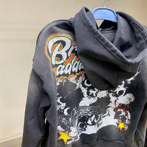 Ropa Urbana Personalizada de Alta Calidad, Fabricada con Tela 100% Algodón French Terry, Estampada, Lavada al Ácido, de Gran Tamaño - Product Image 4