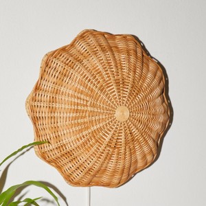Scalloped rattan wall lamps kids night <b>light</b> lamp <b>covers</b> natural lampshade producer supply - Product Image 1