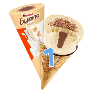 ขายส่งจากโรงงานโดยตรงในราคาที่แข่งขันได้ ไอศกรีมโคน Kinder Bueno สีขาว 4 x 90 มล. ราคาขายส่ง - Product Image 1
