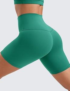 Leggings et shorts de yoga et de cyclisme pour femmes et filles, couleur unie, coupe ajustée, taille haute, en nylon extensible, style cycliste - Product Image 2