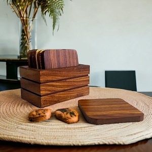 Premium Eco-Friendly Customized Thickness Classic Antique Wooden <b>Coasters</b> for Rustic Dining Home <b>Table</b> Decor Wholesale Rate - Product Image 5