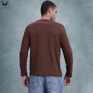 Nouveautés Chemises à manches longues pour hommes, produit phare, couleurs unies, vêtements de tous les jours à la mode, col rond, manches longues, t-shirts en coton - Product Image 2