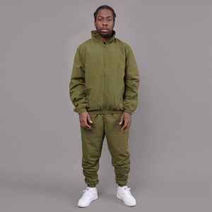 Wholesale Custom Mens Heavyweight Solid Zipper Kangaroo Pockets Gym Jogger Windbreaker <b>Set</b> Pakistan Eco-friendly Two Piece - Product Image 2