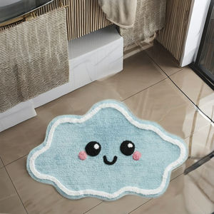 Alfombra de baño de algodón de lujo, patrón Floral con mechones a mano, respetuosa con mascotas, antideslizante, ecológica, lavable a máquina para uso doméstico y hotelero - Product Image 3