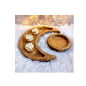 Platos creativos de madera con forma de estrella y luna para fiestas, ideales para servir sandías, aperitivos, ensaladas y postres. - Product Image 5