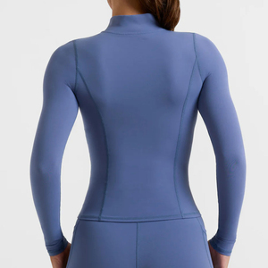 Top de Yoga sin Costuras de Spandex/Nylon para Mujer, con Botones, Elástico en Cuatro Direcciones, Transpirable, de Secado Rápido, Ecológico, para Gimnasio, Fitness, Deportes, Manga Larga - Product Image 4