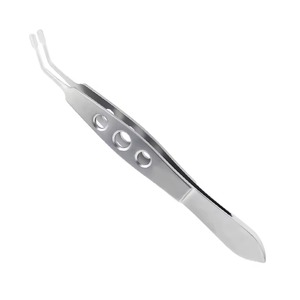 Pinzas Oftálmicas Quirúrgicas Microfórceps Manuales <span class=keywords><strong>de</strong></span> Acero Inoxidable, Instrumento Oftalmológico Hospitalario con Punta Fina Curva para Capsulorrexis y <span class=keywords><strong>Cataratas</strong></span> - Product Image 1