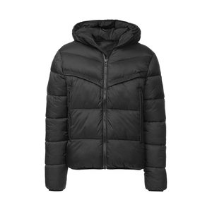 Veste d'hiver décontractée pour homme, noire, à capuche, rembourrée de duvet, coupe-vent, courte, coupe ajustée, fermeture éclair - Product Image 6