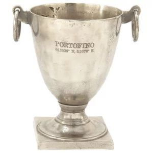 Seau à glace de luxe en métal, refroidisseur à champagne vintage avec poignées annulaires et support sur pied, pour bars, hôtels, restaurants et événements - Product Image 1