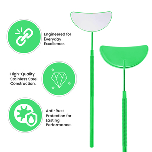 Green Eyelash Extension <b>Mirror</b> Professional Lash Inspection <b>Mirror</b> Stainless Steel Custom Logo <b>Mirror</b> for Lashes - Product Image 6