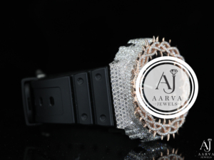 Montre mécanique de luxe scintillante avec cadran saphir, boîtier en acier inoxydable, bracelet en caoutchouc de 20 mm – Montre tendance pour soirée - Product Image 4
