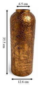 Jarrón de flores de metal de diseño artesanal con capa de raíz y acabado dorado antiguo para decoración del hogar y bodas, jarrón de mesa. - Product Image 3