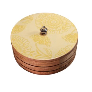 Boîte à chapati en bois de manguier artisanal de haute qualité, revêtement émaillé, imprimé floral, casserole à roti avec couvercle pour la cuisine et la salle à manger - Product Image 2