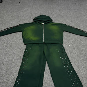 Survêtements en coton uni à capuche avec logo personnalisé pour hommes, respirants, coupe-vent, écologiques, design 2 en 1, pour l'hiver, vente chaude, prix bas - Product Image 6