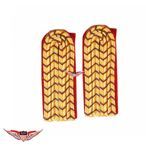 KEW - Epaulettes de Uniforme Alemán, Cordones de Hilo Dorado, Reverso Rojo, Estilo Vintage Ecológico, Color y Talla Personalizables - Product Image 1