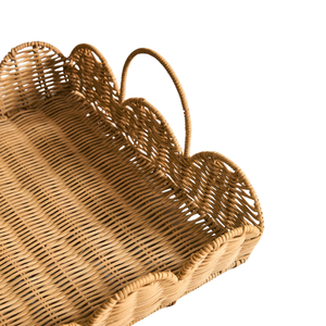 Plateau carré en rotin tressé de haute qualité, fabrication vietnamienne, avec poignée haute, pour comptoir de cuisine, décoration, présentation alimentaire, vente en gros - Product Image 4