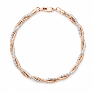 925 Sterling <b>Silver</b> Braided Chain <b>Bracelet</b> for Women High Polish Two Tone Elegant Party Wedding Daily Wear Jewelry - Product Image 4