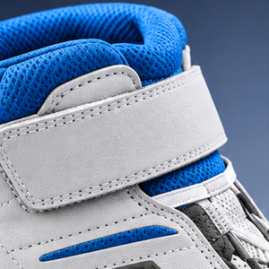 Bottes de moto AULTRA ONE ENTERPRISES blanches et bleues, respirantes, légères, à lacets et fermeture auto-agrippante, en cuir véritable, semelle en caoutchouc - Product Image 6