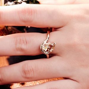 Luxury Fine Jewelry 925 <b>Silver</b> 10/14/18K <b>Solid</b> Yellow Gold Prong Setting Pear Cut Champagne Wedding Party Moissanite Ring for - Product Image 4
