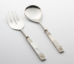 Stylish Stainless Steel Metal <b>Salad</b> Serving Set for Fruit <b>Salad</b> and Buffet Serving Use - Product Image 3