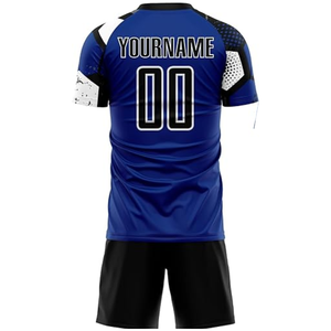 Maillots de football personnalisés de haute qualité imprimés pour club, kit uniforme à manches courtes, personnalisable, anti-humidité, 100 % polyester pour équipe - Product Image 3