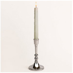 Porte-bougie conique en métal argenté de luxe, chandelier moderne et élancé pour centre de table de mariage et décoration de table minimaliste à domicile - Product Image 3