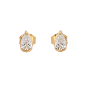 18K Rose Gold Pear Cut <b>Emerald</b> <b>Stud</b> <b>Earrings</b> for Wedding and Party - Product Image 3