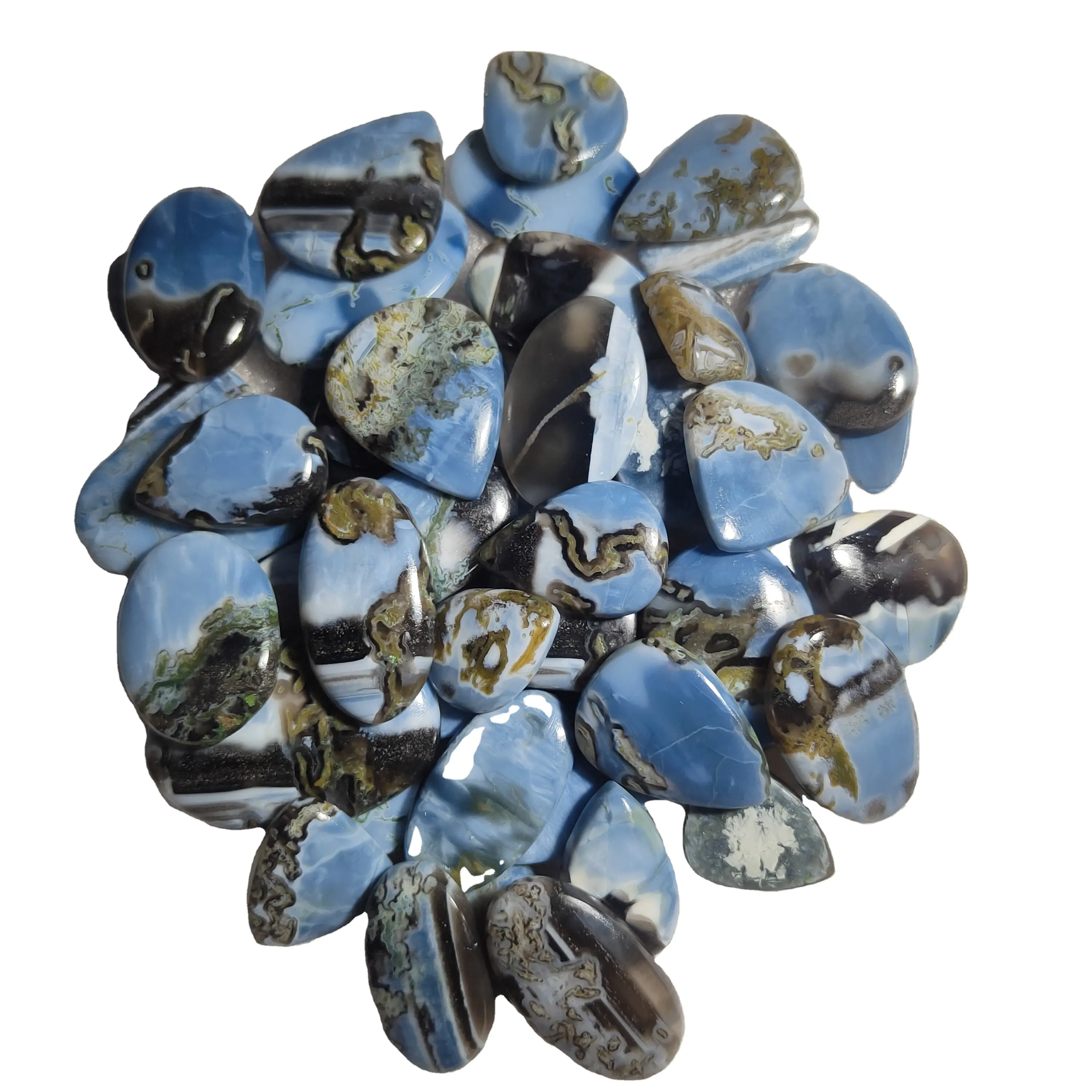 Antike Qualität natürlicher blauer Opal freie Größe lockerer Edelstein Cabochon-Schatz für Heilung Schmuck Großhandel Edelstein