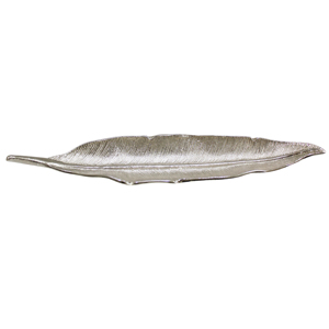 Plat de service en aluminium en forme de feuille, design fantaisie, pour cuisine et table, finition nickel brillant, fait main, personnalisable - Product Image 5