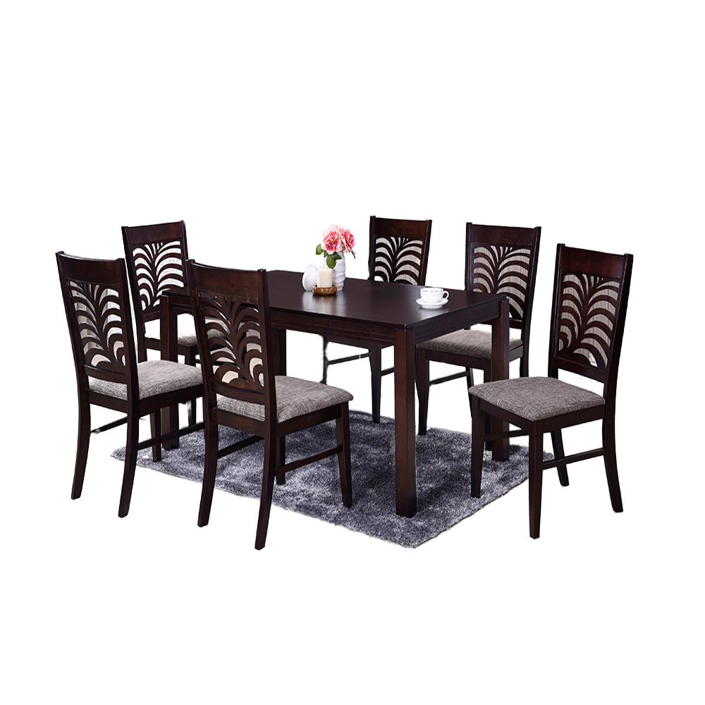 Solid Dining Table and Chair JCT Anika 1+4 Modern Solid Rubber Wood Top  High Durability Furniture Design Malaysia