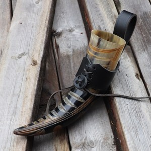 Corne à boire artisanale en corne de bœuf, authentique corne de vache et de buffle, cornes à boire vikings médiévales à prix abordables - Product Image 5