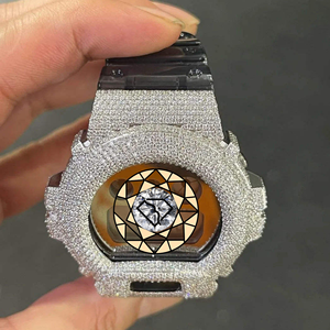 Reloj Deportivo Personalizado con Incrustaciones de Moissanita, Acero Inoxidable, Pantalla Analógica, Movimiento Quaiz, de Lujo para Hombre - Product Image 4
