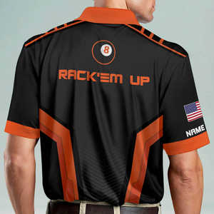 Chemises d'équipe de billard amusantes pour hommes, personnalisées OEM, en toile unie avec impression numérique par sublimation, pour tournois de billard - Product Image 2