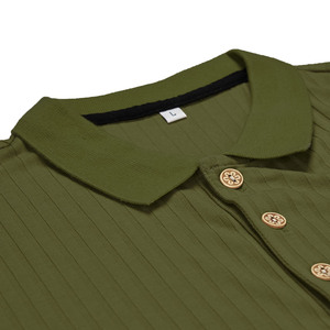 เสื้อโปโลผู้ชายแบบใหม่คุณภาพสูงขายส่ง OEM แขนสั้นลำลองทรงเข้ารูปสำหรับออกกำลังกายและตีกอล์ฟ รับสั่งทำ - Product Image 2