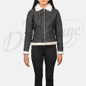 Women High Quality Luxury Shearling <b>Leather</b> <b>Jacket</b> Winter Cropped Genuine Custom Shearling <b>Jacket</b> Women - Product Image 3